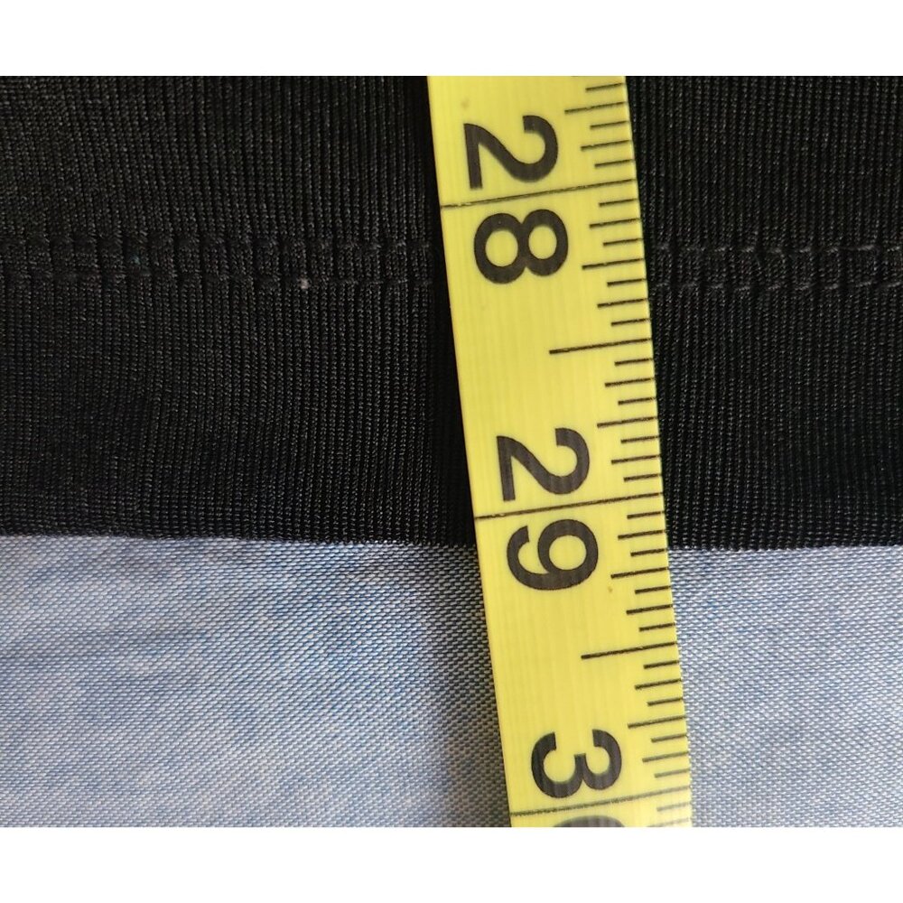 Chico’s Travelers Tunic Top Sz 3 Black Leopard Trim Long Sleeve Button Front XL - Picture 11 of 12